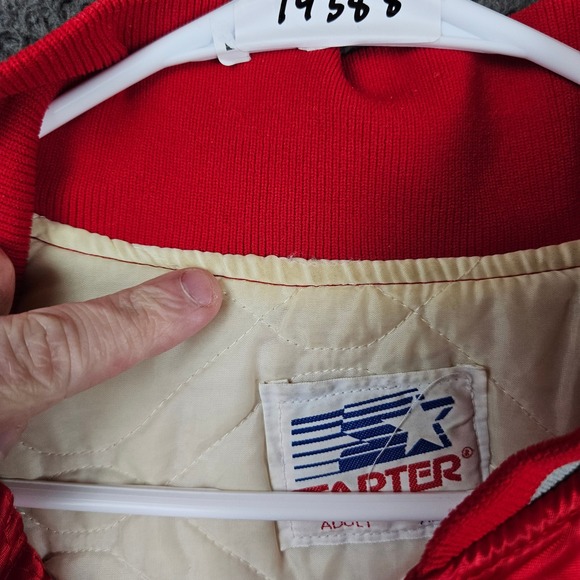 Vintage 90s University Las Vegas UNLV Rebels Satin Jacket Starter XL Made in USA - Picture 7 of 11